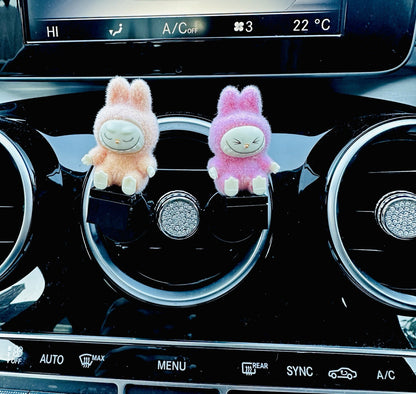 3D Monster Labububu Air Freshener Mini Figure flock Car Clip Vent Scent  Gift