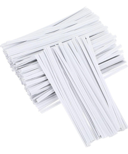 POLYBAG TIES WIRES Food Freezer Craft 100mm 4" bags white Sandwich Closures 100