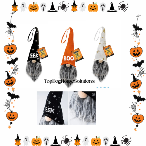 3 Halloween Gonks Hanging Tree Decorations Autumn Plush Cute Small Gnome