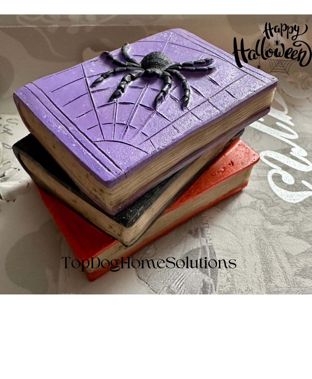 Witch Candle Halloween Pumpkin & Book of spells Scented Gift Ornament Vanilla