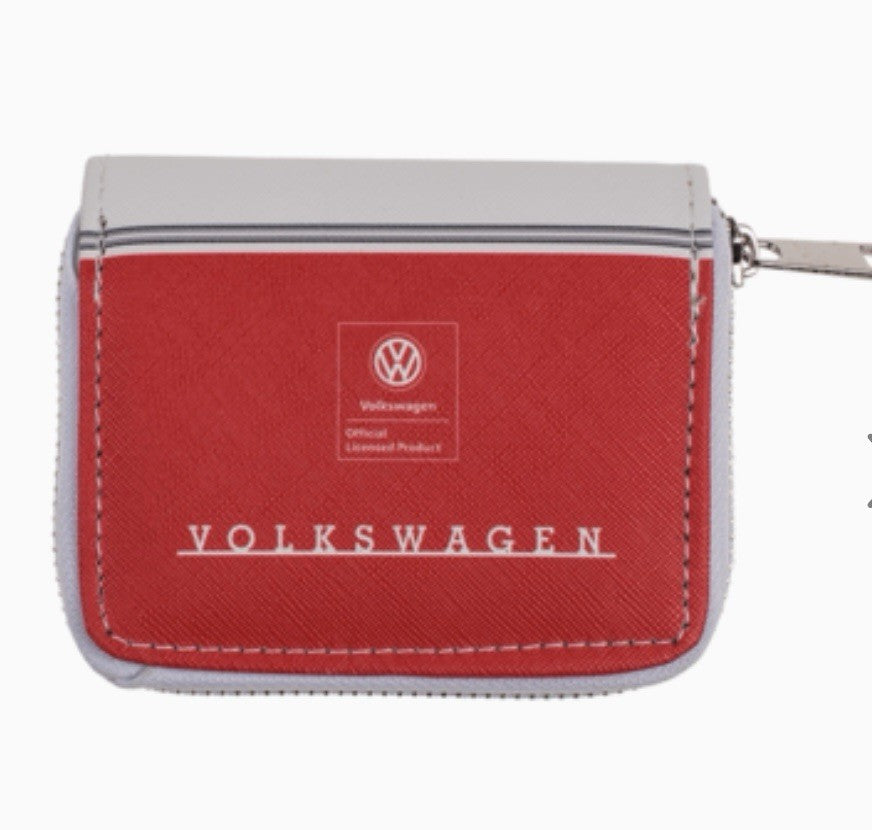 VW Volkswagen Camper Van Bus Red Zip Coin Wallet Purse - New with Tags 