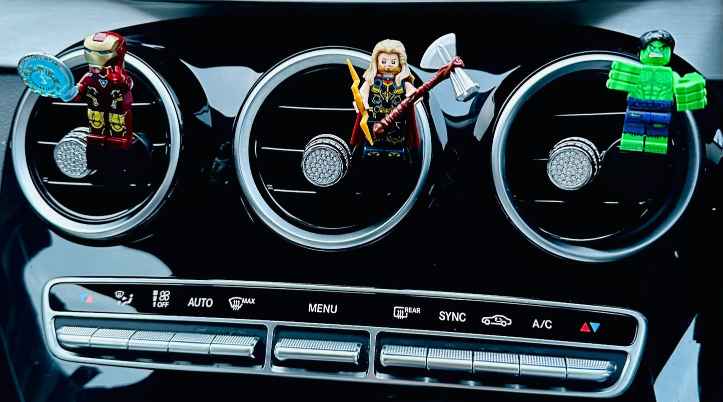 Marvel Hulk Thor Air Freshener Mini Figure Car Clip Vent Scent Fathers Day Gift