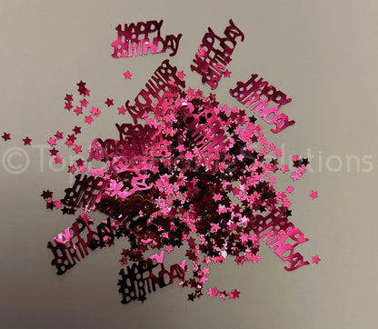 Happy Birthday table confetti scatter Party Blue Pink Gold silver celebrate