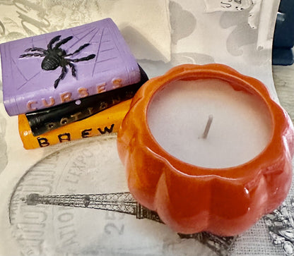 Witch Candle Halloween Pumpkin & Book of spells Scented Gift Ornament Vanilla