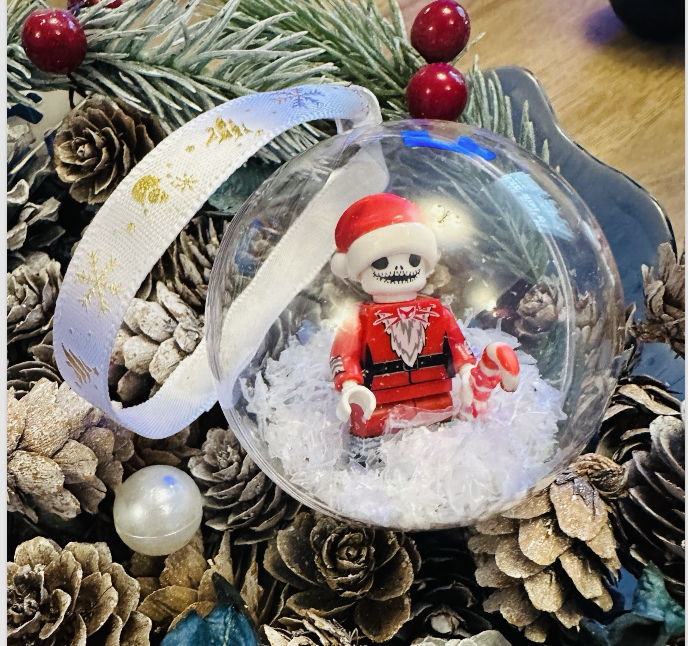 Christmas Grinch Santa Mini Figure Bauble Hanging Snowflake Tree 3D  Handmade