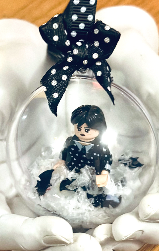 Christmas Wednesday Addams Mini Figure Bauble Hanging Snowflake Tree 3D Handmade