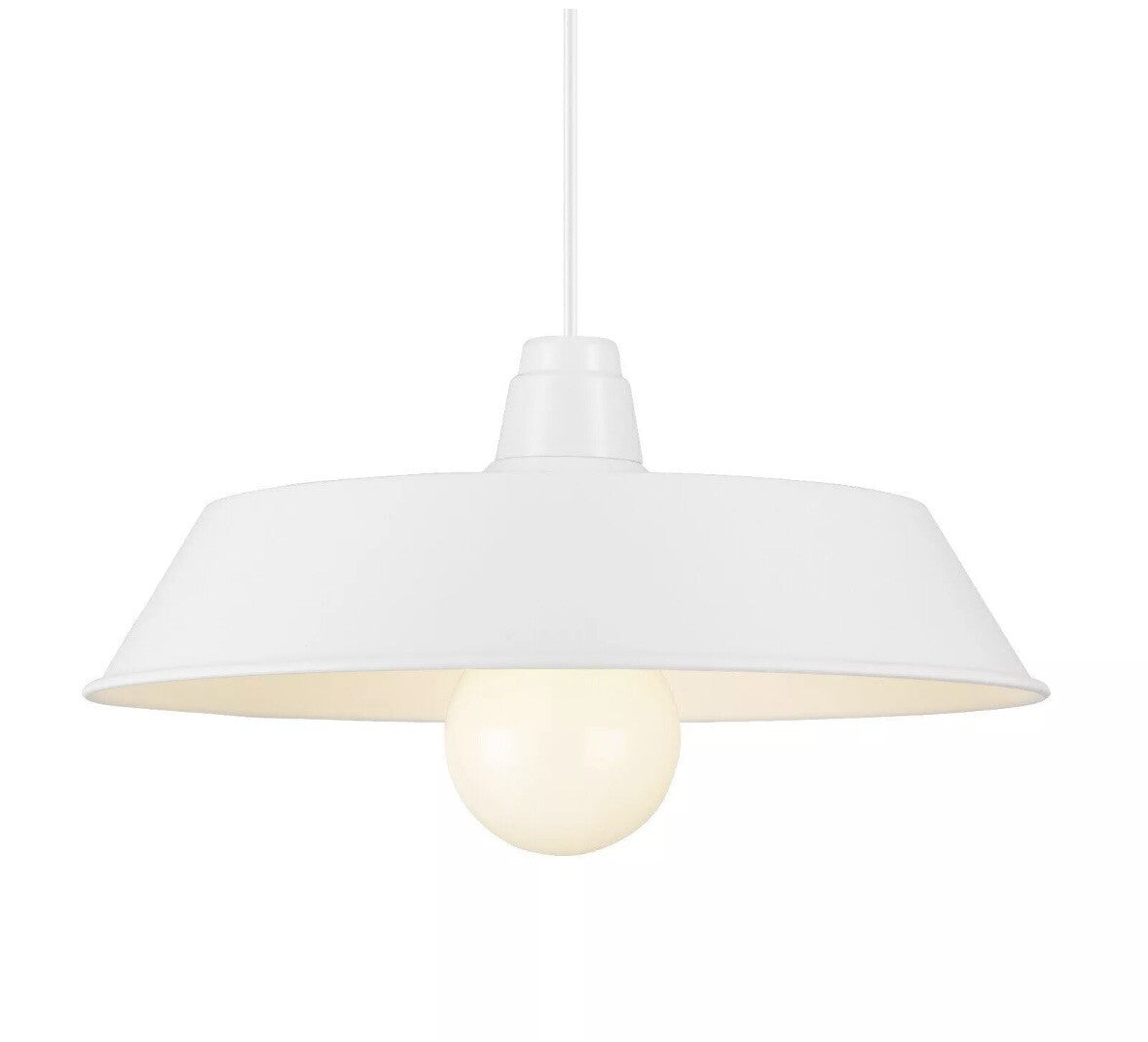 B & Q White Light Lamp Shade Easy Fit Metal Gammuse White Shade 38cm