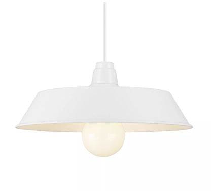 B & Q White Light Lamp Shade Easy Fit Metal Gammuse White Shade 38cm