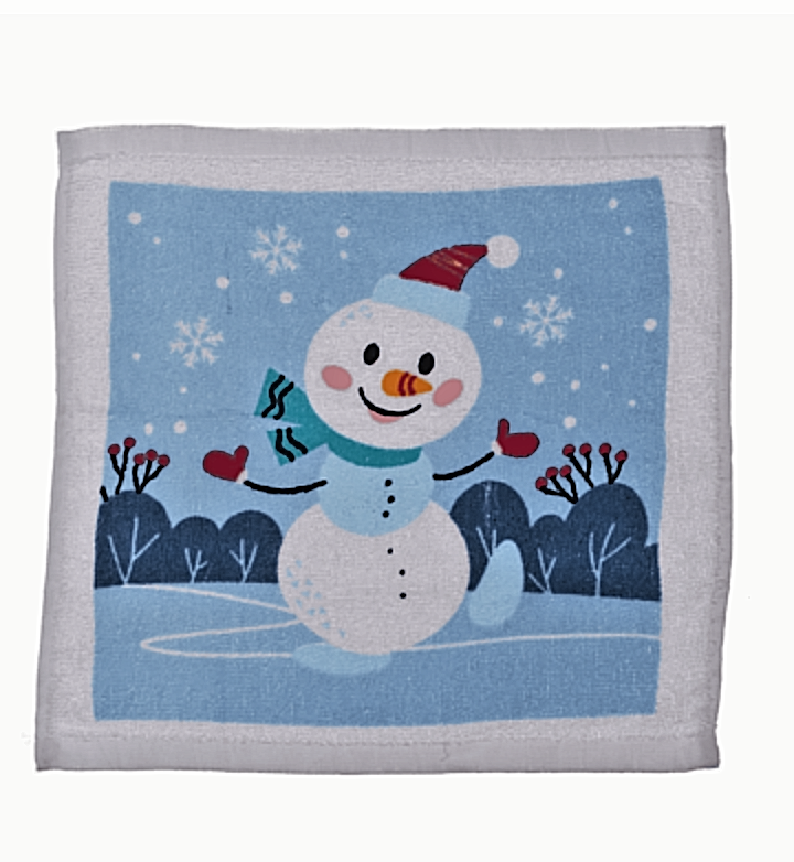 Snow Penguin Xmas Magic Flannel Face Towel cloth Kids Bath Wash Gift Christmas