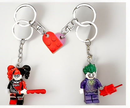Batman Figure Keyring Couples Love Pink Batgirl Mini DC Bag Charm Gift Car Key