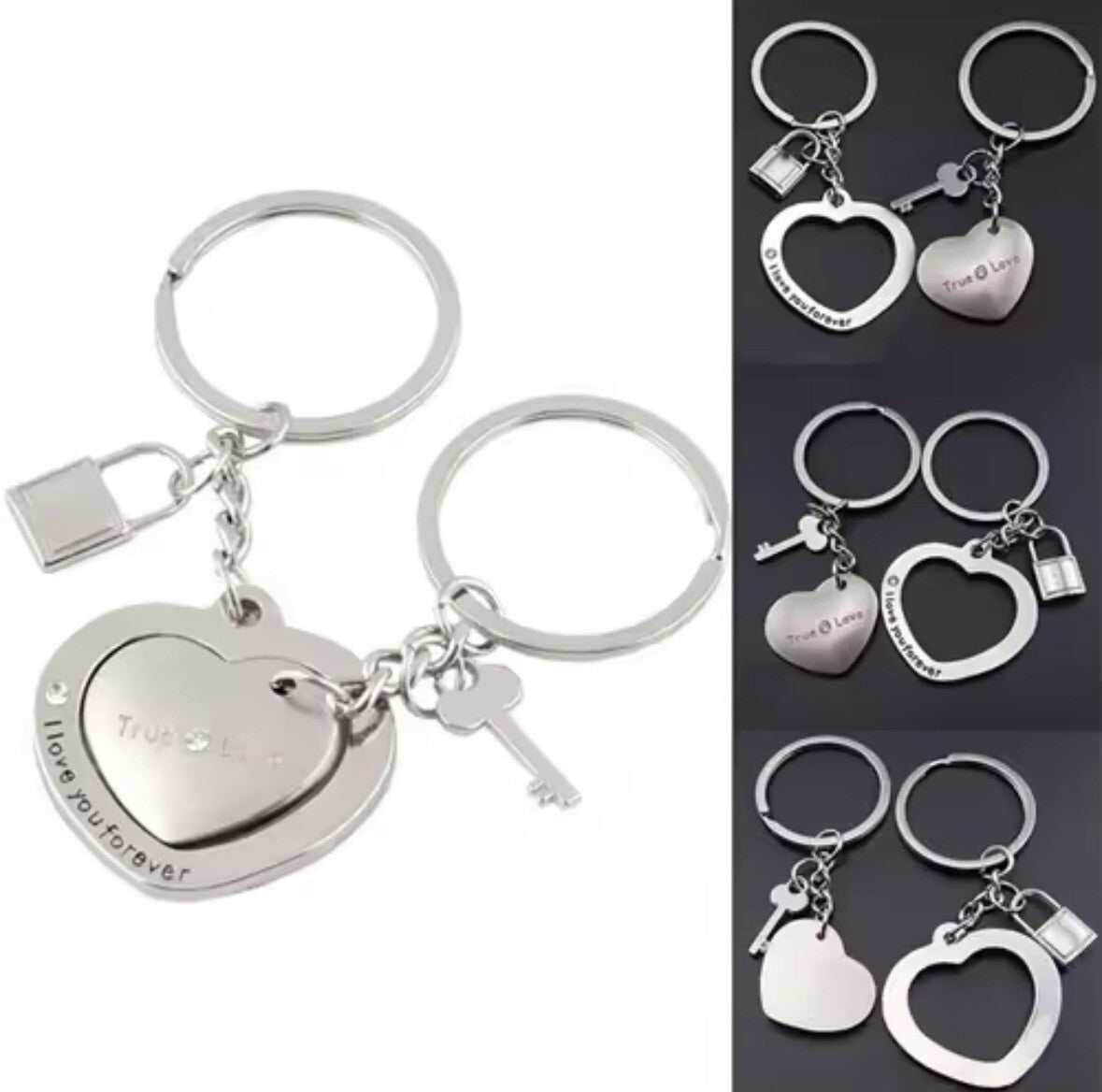 Valentine’s Couples Keyring Love Metal heart Gift Bag Girlfriend Boyfriend