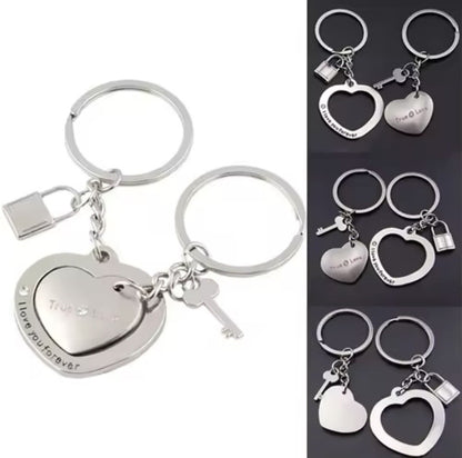 Valentine’s Couples Keyring Love Metal heart Gift Bag Girlfriend Boyfriend