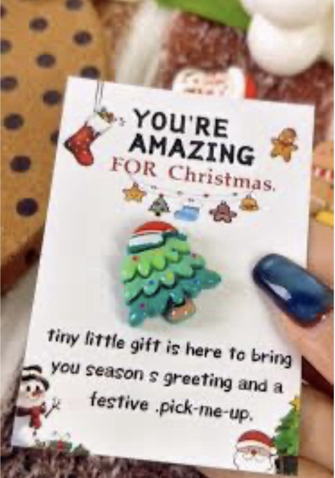 Christmas Gift Pocket Hug Your Amazing Santa Reindeer In Card Gift Secret Santa