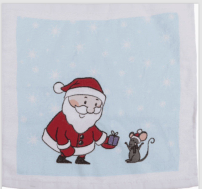 Christmas Magic Flannel Face Santa Rudolph Towel cloth Kids Bath Wash Xmas