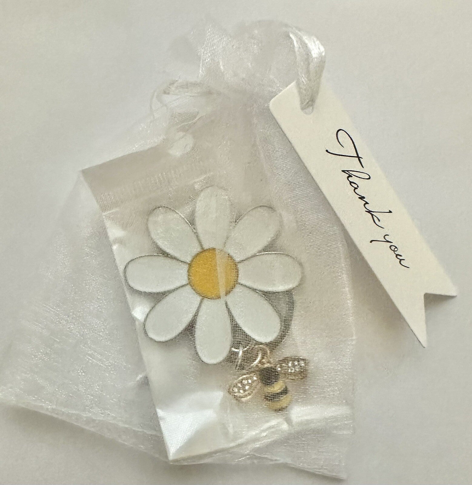 Flower Glitter Bee Daisy Keyring Pendant Charm Bag Car Keys Key Chain Gift Bag