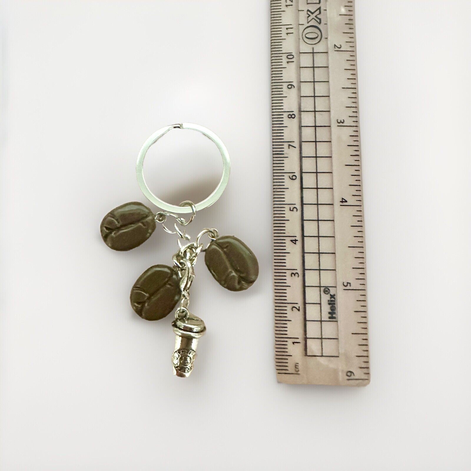 Coffee Theme Keychain Coffee Cup Coffee Bean Keychain Bag Pendant Key Ring Gift