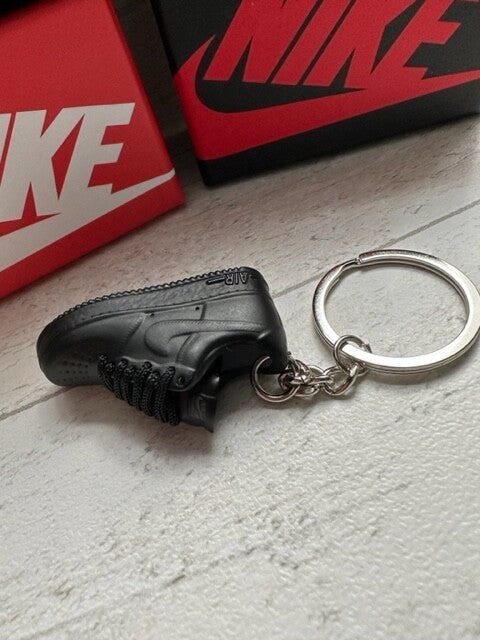 Nike Air Force 1 3D Trainer sneaker Keyring Black shoe Gift Box Christmas key