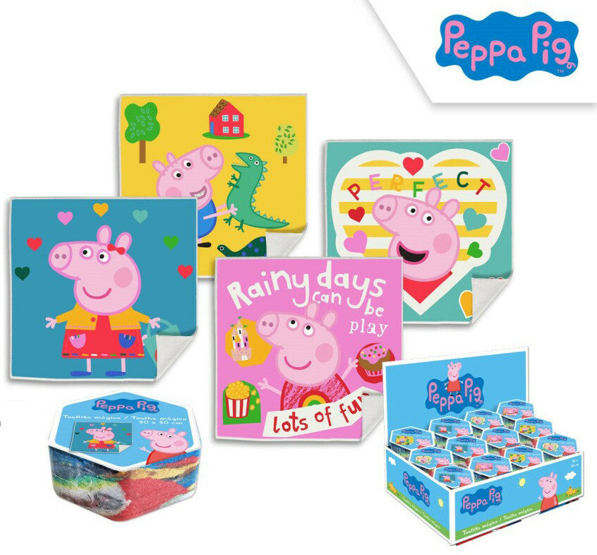Peppa Pig & George kids magic flannel Expanding wash cloth bath travel towel