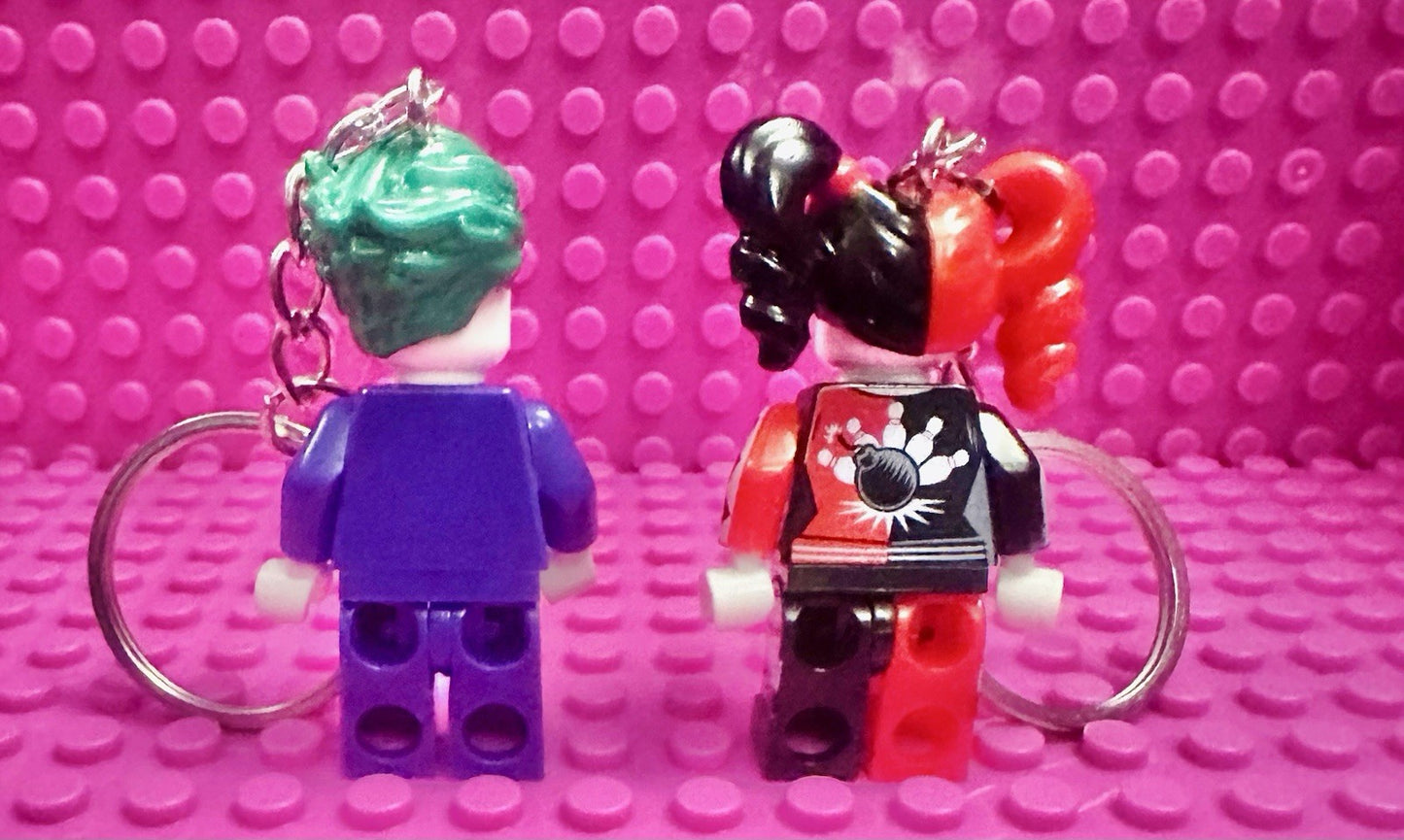 Joker & Harlequin 2 Couples Keyring Pink Batgirl DC Bag Charm Car Chain Key Gift