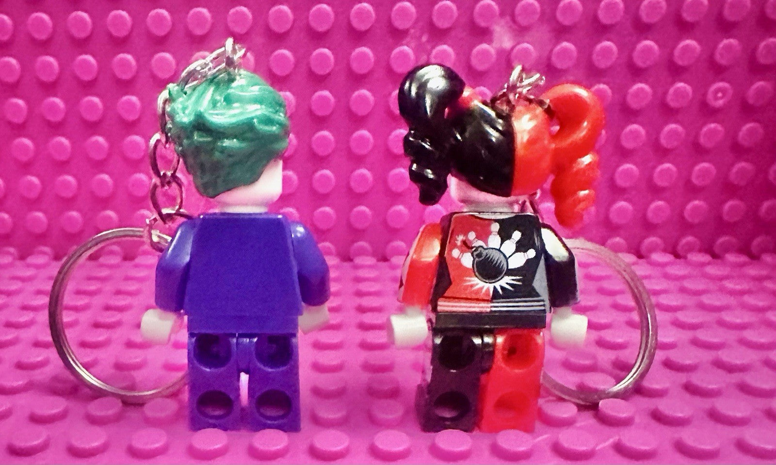 Joker & Harlequin 2 Couples Keyring Pink Batgirl DC Bag Charm Car Chain Key Gift