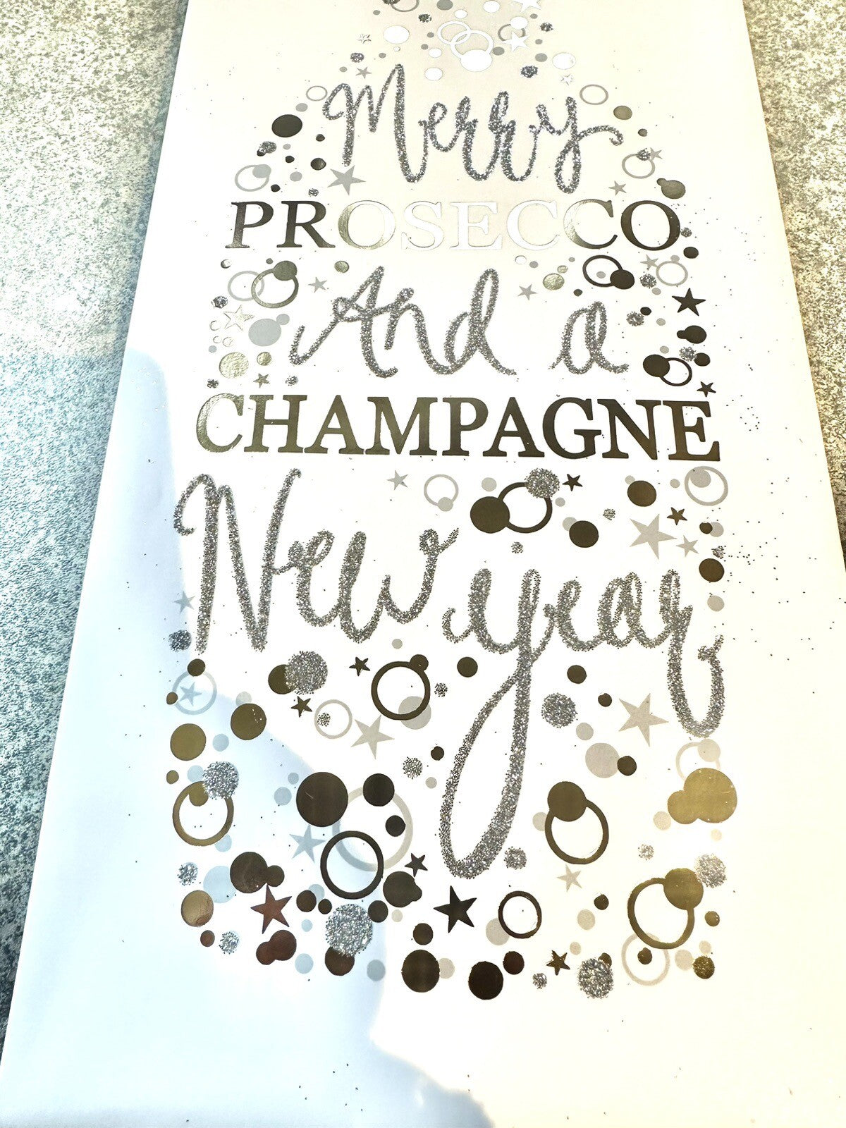 Christmas bottle bags Prosecco Wine Silver Glittery Sparkle Gift xmas x 2
