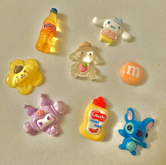 8pcs Mix Bottle Animal Resin Flatback Cabochon Embellishment Decoden Craft