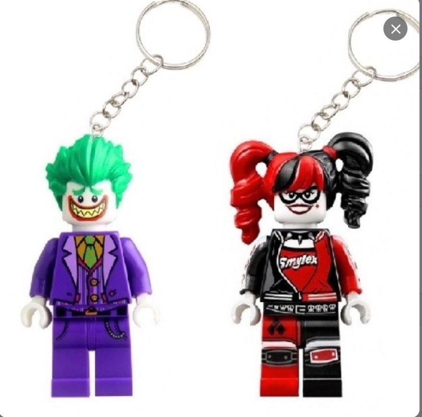 Joker & Harlequin 2 Couples Keyring Pink Batgirl DC Bag Charm Car Chain Key Gift