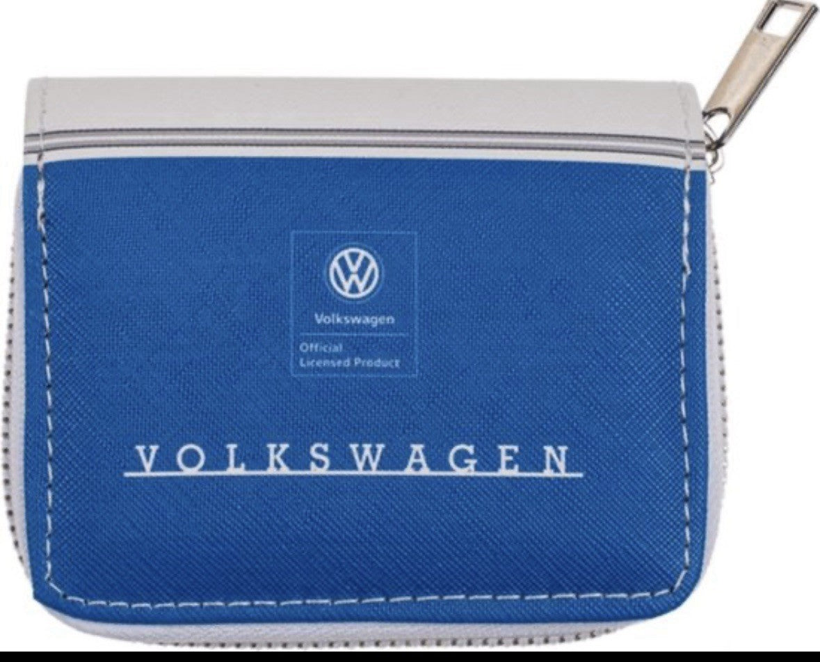 VW VOLKSWAGEN CAMPER VAN BUS RED BLUE ZIP COIN WALLET PURSE NEW WITH TAGS