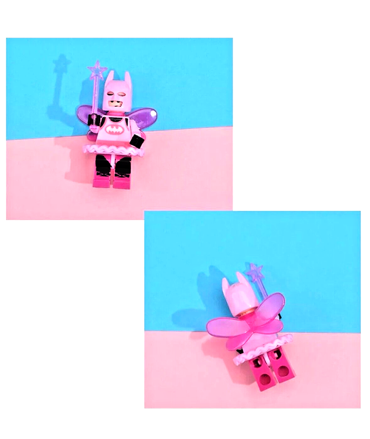 3D Fairy Batman 2 Couples Keyring Pink Batgirl DC Bag Charm Car Chain Key Gift