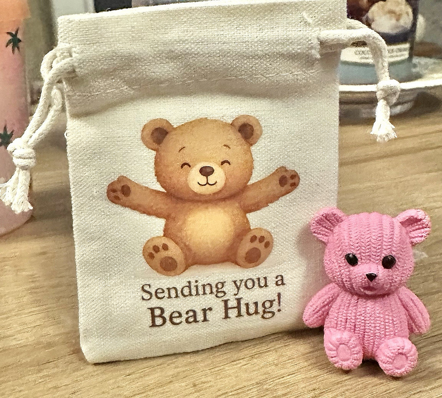 Pocket Bear Hug Teddy Worry Anxiety Gift Bag Love Good Luck Birthday positivity
