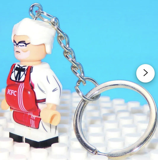 KFC MINI FIGURE KEYRING BAG CHARM PENDANT CHICKEN COLONEL GIFT FOODIE FAST FOOD