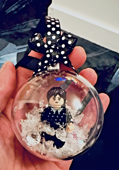 Christmas Wednesday Addams Mini Figure Bauble Hanging Snowflake Tree 3D Handmade