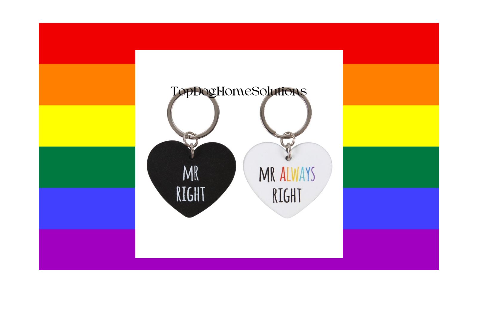 LGBT Mr & Mr Right Couples Keyring Set Mrs & Mrs Right Gift Valentines Wedding