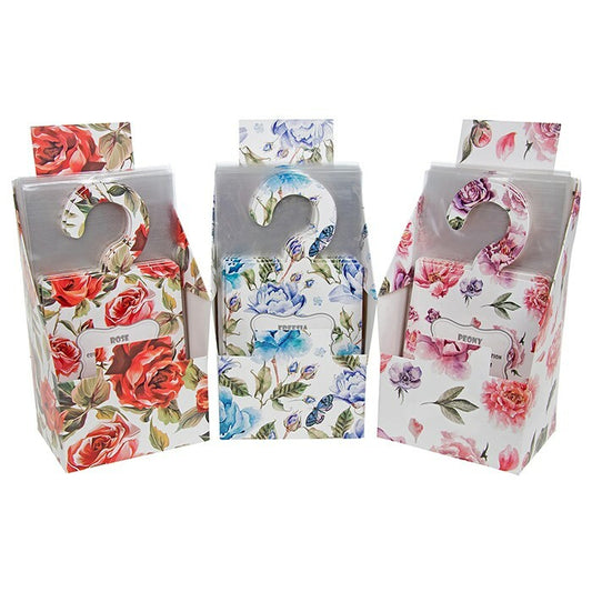 🌹3 x Scented Hanging Sachets Perfumed Wardrobe car floral Rose Freesia Peony