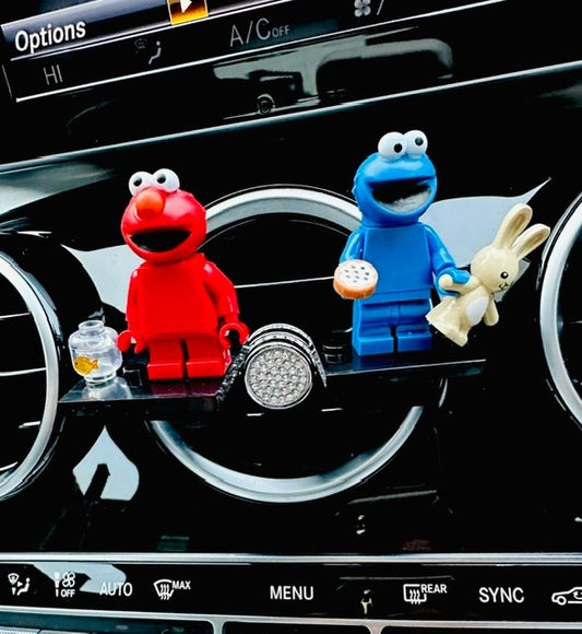 Cookie Monster Elmo Car Air Freshener Mini Figure Clip Vent Scent Gift Sesame St