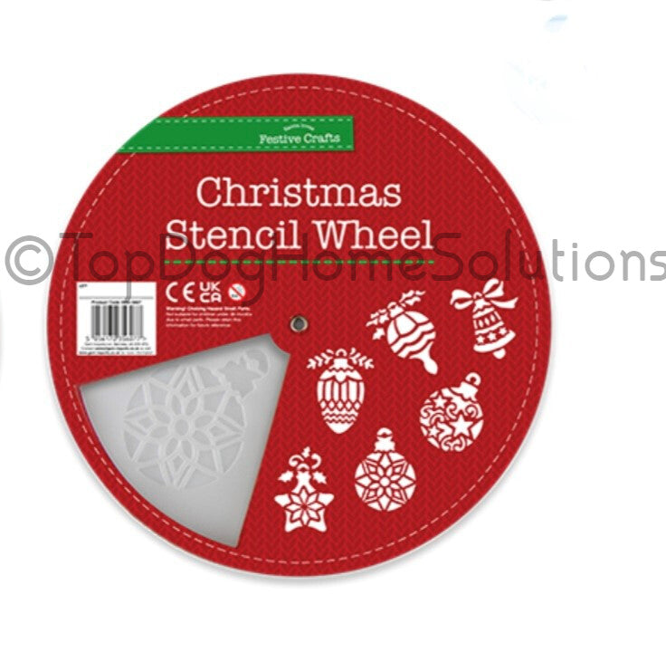 Christmas Stencil baubles Shapes Words Large Wheel Craft Art Card Making Reuse