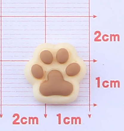 6 Dog Cat Paw Print Embellishment resin flat back cabochon animal Craft Claw 🐾
