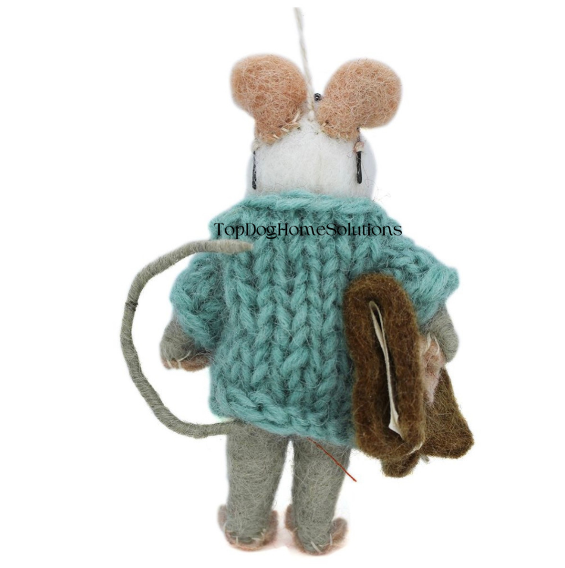 Student Mouse Hanging Felt Coat Glasses With Book Green JumperDecoration Gift