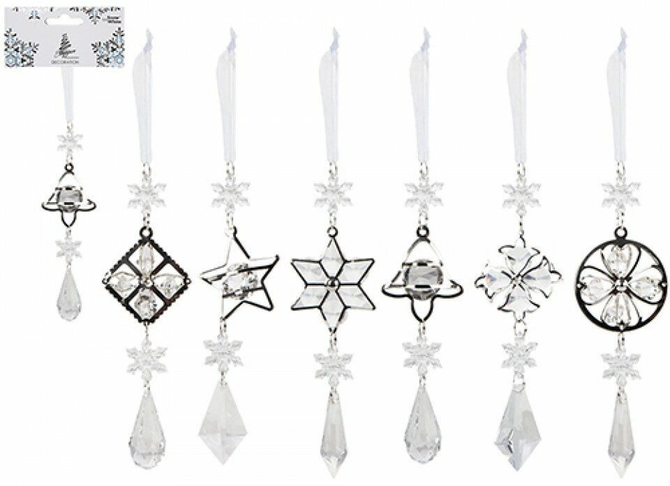 Silver Crystal Hanging home Decoration bell star Hearts diamond Acrylic Ribbon