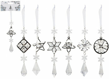 Silver Crystal Hanging home Decoration bell star Hearts diamond Acrylic Ribbon