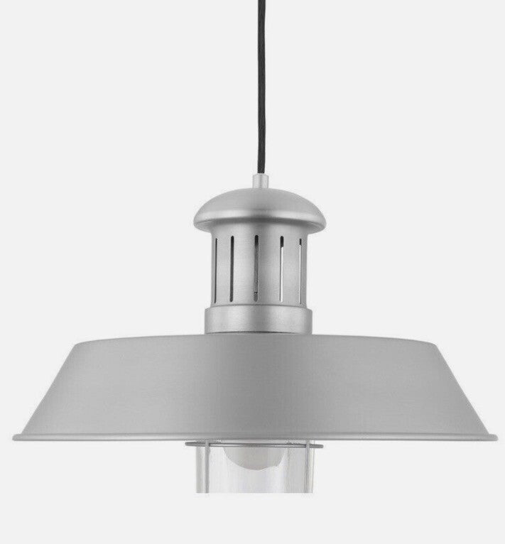 B & Q Silver Pendant Light Ceiling  Lamp Fitting (Dia)390mm 6816 E27 Genly