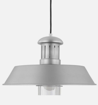 B & Q Silver Pendant Light Ceiling  Lamp Fitting (Dia)390mm 6816 E27 Genly
