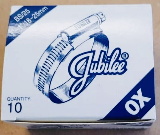 Jubilee Genuine Hose Clips Size 0X 18-25mm Box of 10