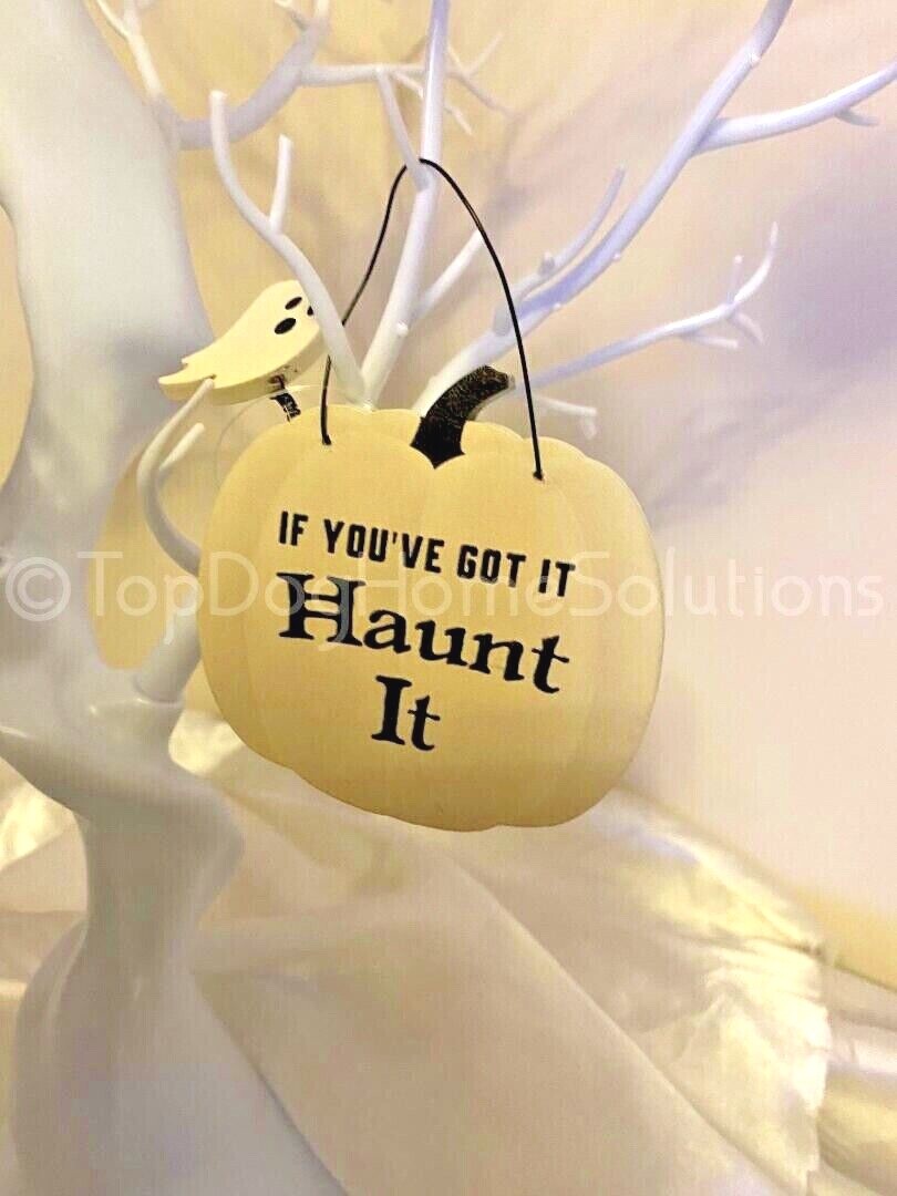 Funny Halloween Sign Hanging Decoration Pumpkin Ghost Bat Rustic Humour joke