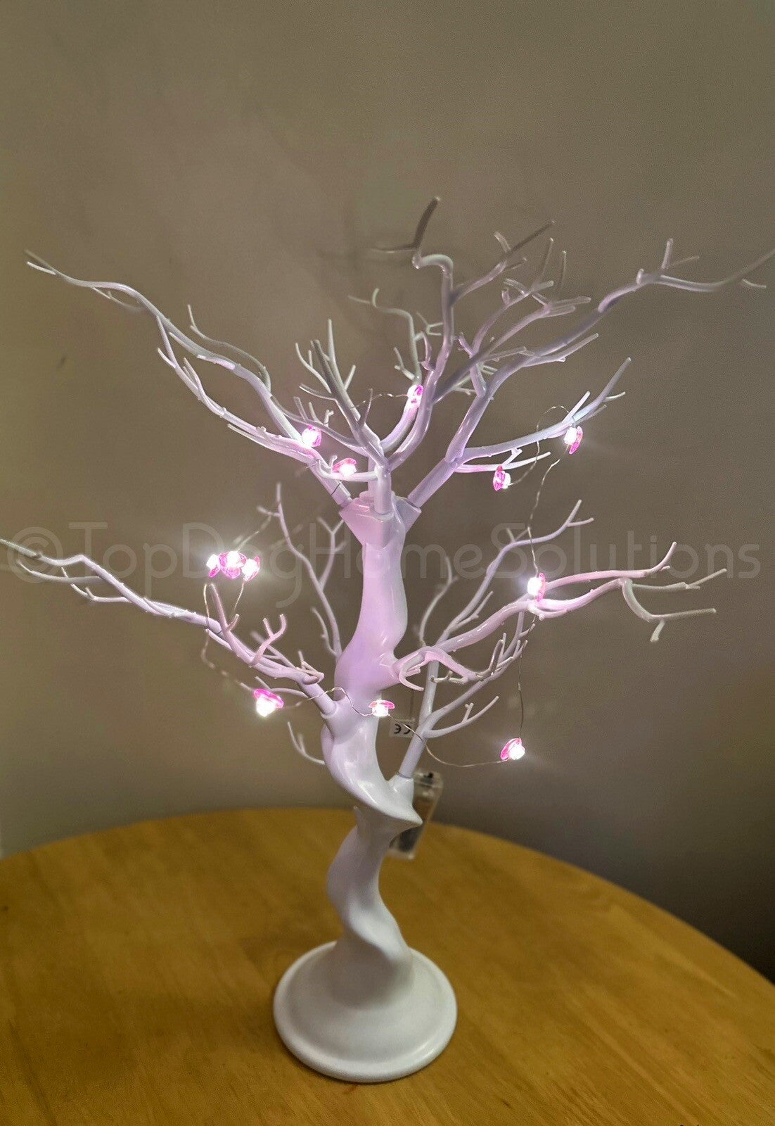 FLOWER VALENTINE HEARTS LED PINK WIRE LIGHTS BATTERY OPERATED 1.24 M x 12 LED 🌸