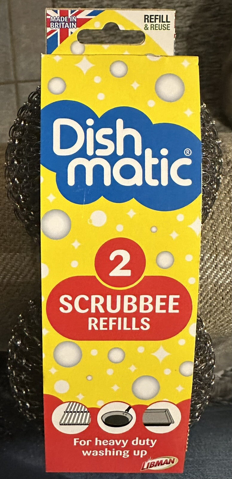 Dishmatic Scrubbee Stainless Steel Scourer Round Head Refills Cleaning Pans BBQ