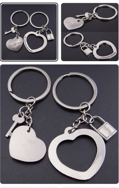 Valentine’s Couples Keyring Love Metal heart Gift Bag Girlfriend Boyfriend