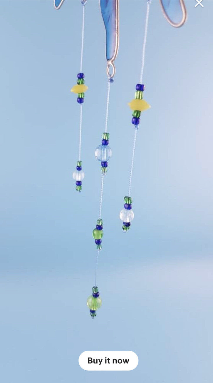 Hanging Sun Suncatcher Green Blue Flower mobile Garden Window Decoration Outdoor
