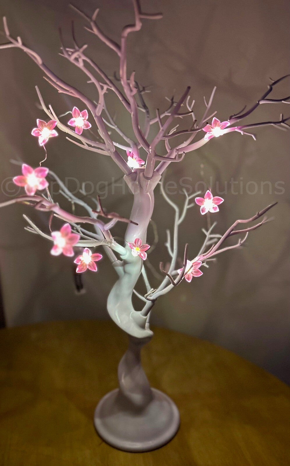 FLOWER VALENTINE HEARTS LED PINK WIRE LIGHTS BATTERY OPERATED 1.24 M x 12 LED 🌸