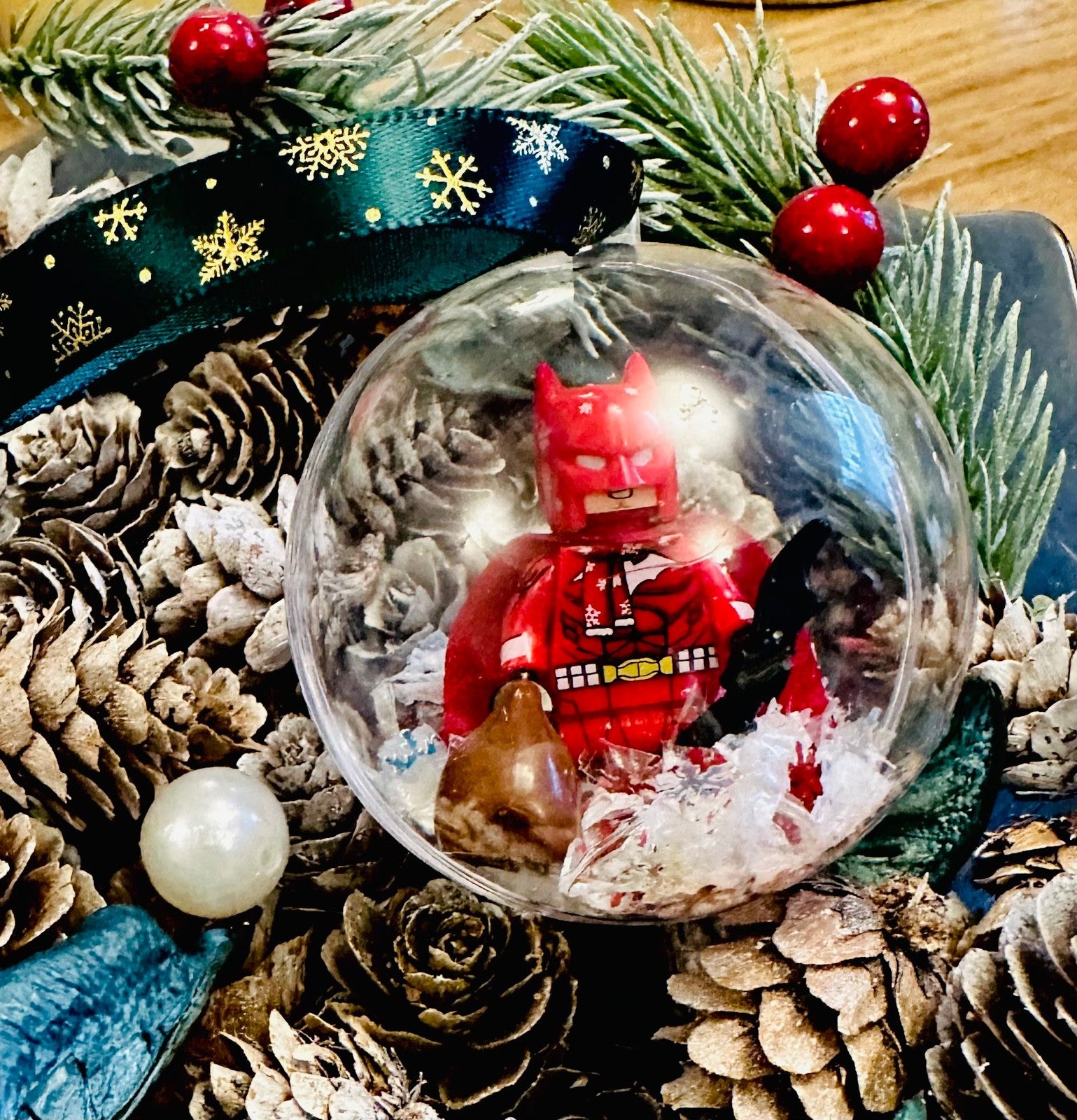 Christmas Batman DC Mini Figure Bauble Hanging Snowflake Tree 3D Handmade Premad